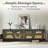 70" Modern TV Stand with Open Shelf&Large Storage Space for TVs up to 75",Black-984243020