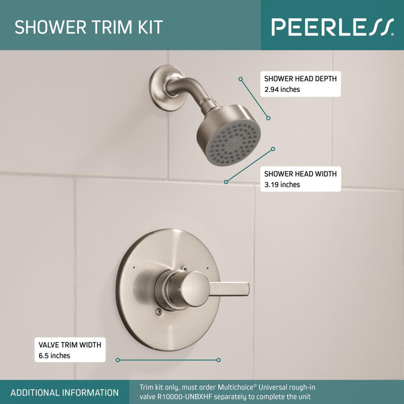 Apex Thermostatic Shower Trim Kit with Single Lever Handle, Brushed Nickel