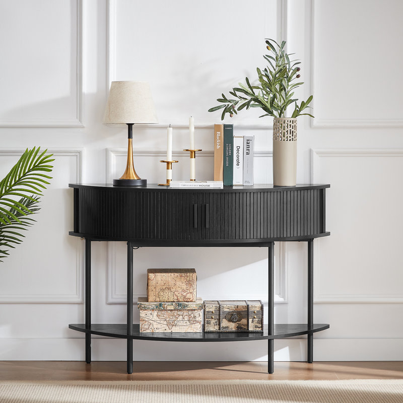 Console 46,4 po Farmhouse, Noir mat