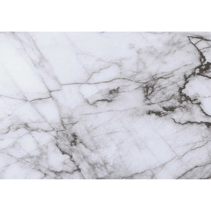 3 tables: 3 pièces avec plateau en métal blanc et marbre moderne