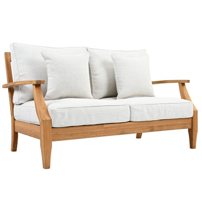 Clairmont Teakwood Patio Loveseat by Birch Lane