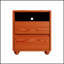 Table de chevet moderne avec 2 tiroirs et tablettes, table de chevet en bois massif avec station de chargement, design Mid-Century, durable et élégant