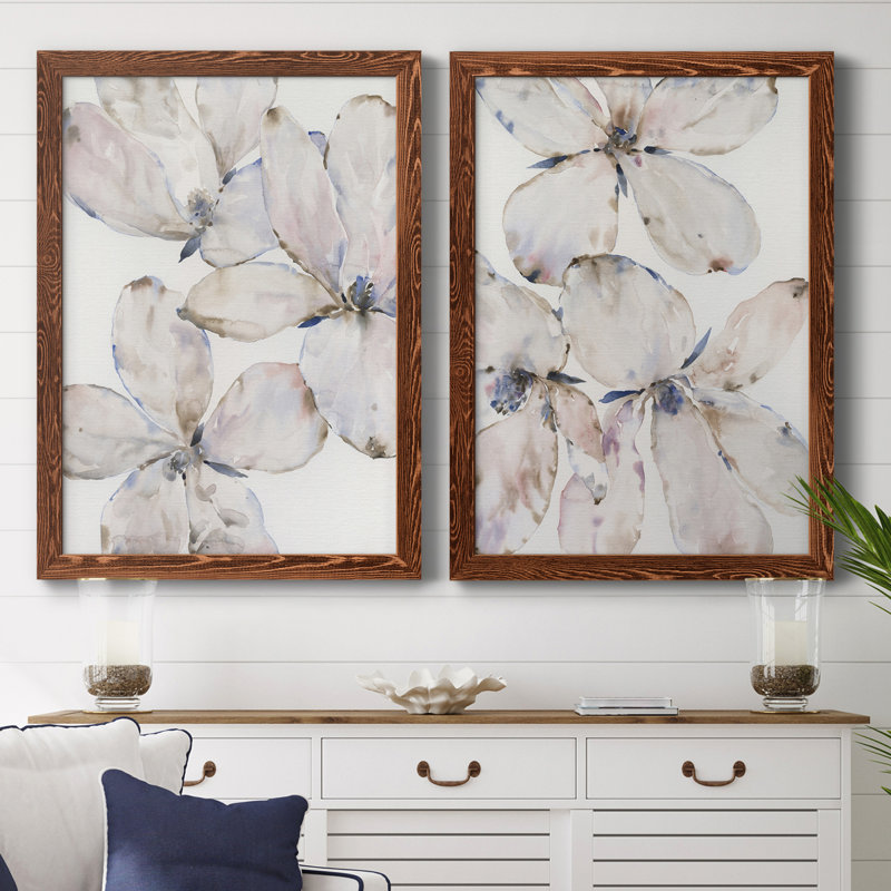 Soft Wind Flowers I, toile encadrée de qualité supérieure - prête à être accrochée, H 37,5 po x l 55 po x P 1,5 po, Érable