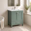 Ensemble de meuble-lavabo autoportant 30 po Anvay en vert forêt avec comptoir en quartz de Carrare-1342386987-1467094318