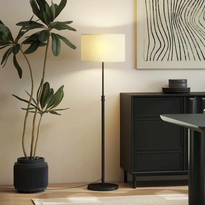 168cm Polished Traditional Floor Lamp, Black