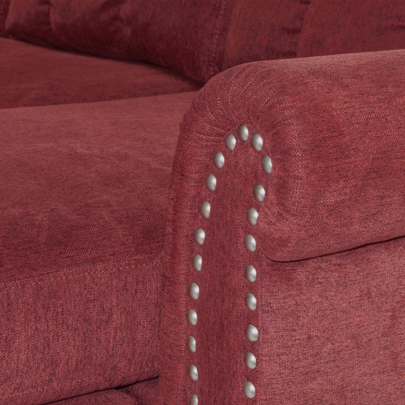 Velvet Reversible Sectional Sofa