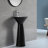 34.62" Tall Ceramic Circular Pedestal Bathroom Sink with Overflow-55036299