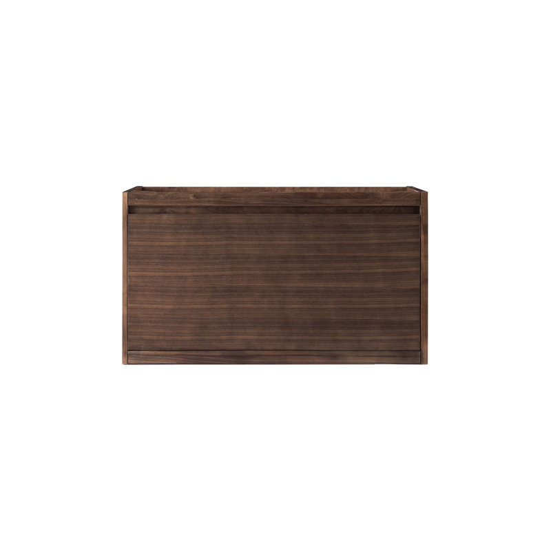 Mantova 35.4" Mid-Century Walnut Wall-Mount Vanity Cabinet