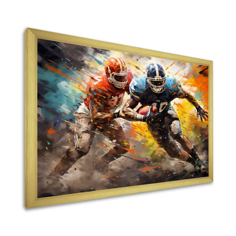 Football The Winning II - Sports Wall Decor, H 30 po x l 40 po x P 1,5 po, Cadre doré à une seule photo