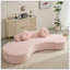 Canapé courbé de 105,5 po, canapé minimaliste moderne, canapé de 3 à 4 places avec 2 coussins, chambre à coucher, sans assemblage requis, velours côtelé en forme de point (anti-froissement)-1696451983