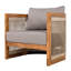 Ensemble de conversation d'extérieur en bois d'acacia pour 4 personnes avec corde tissée et coussins hydrofuges Aldo-128837878-128837879