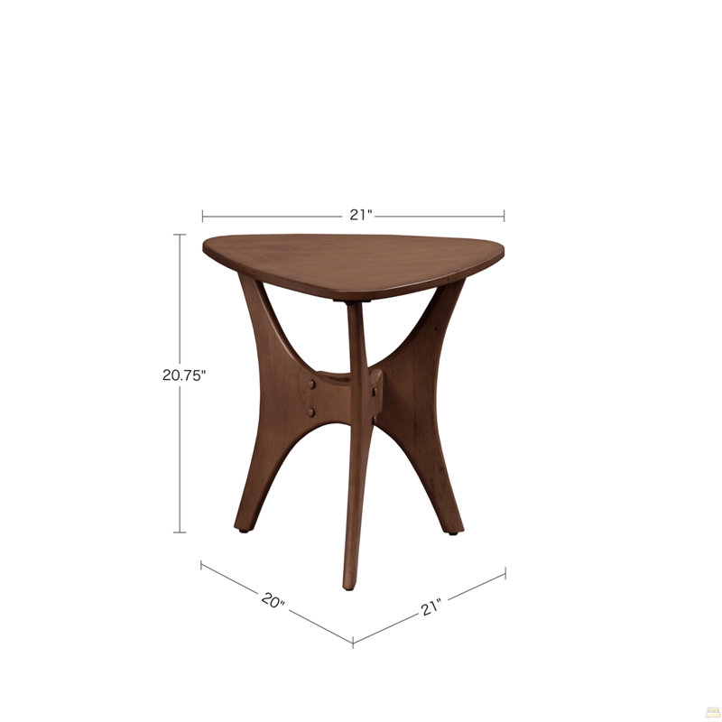 Table d'appoint triangulaire en bois, Brun