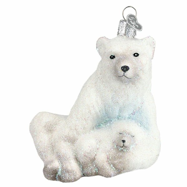 Mama Bear Three Cubs Silver Snowflake Christmas Ornament Home