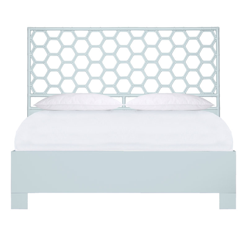 Honeycomb Bed, King, Light Blue