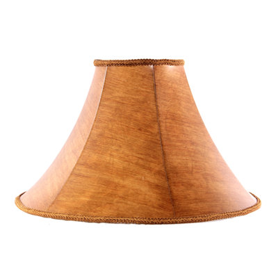 Abat-jour cloche en similicuir H 10,5 po x l 13 po (araignée) en brun