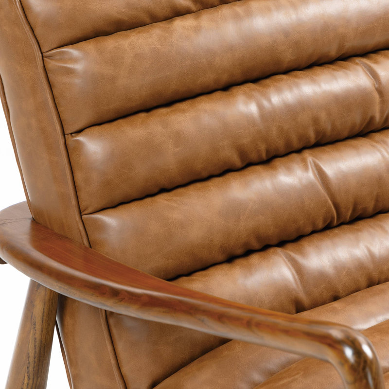 Club Leather Effect Armchair, Tan