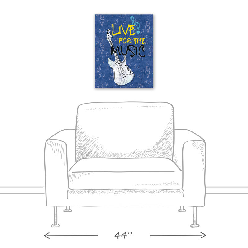Art sur toile Live for Music, H 20 po x l 16 po x P 1,25 po