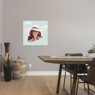 Fille de plage contemporaine II avec art bleu-brun
