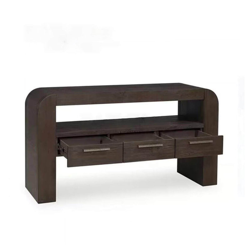 Console à trois tiroirs French Vintage, H 31,5 po x l 63 po x P 15,7 po