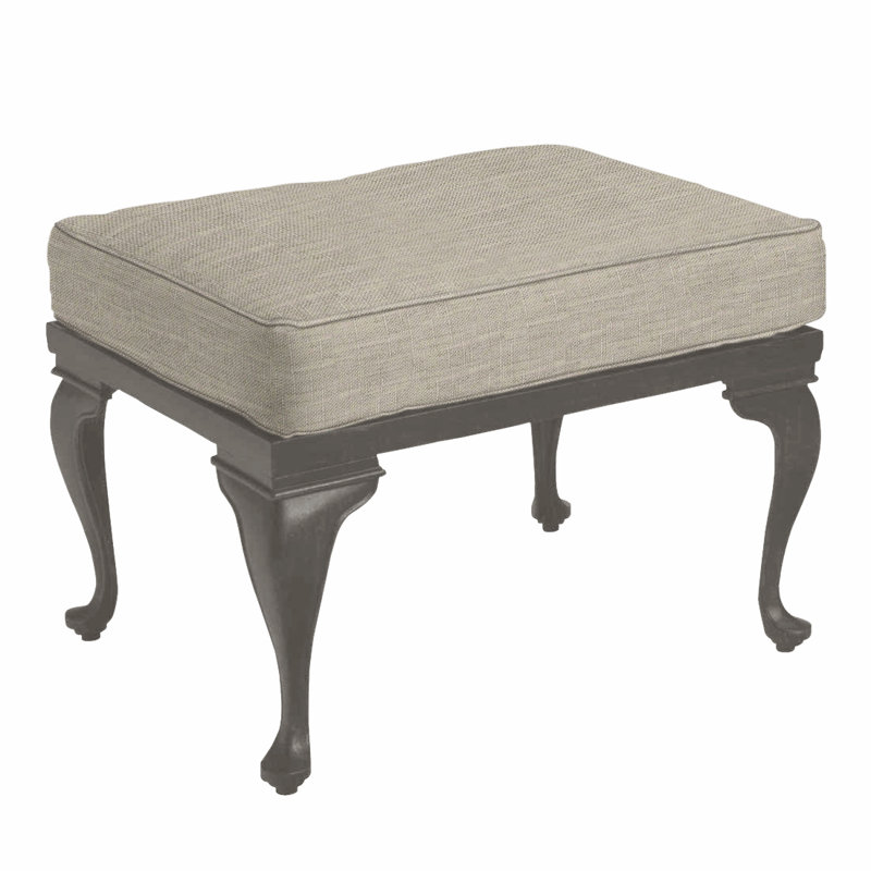 Repose-pieds en aluminium Provance - Gris ardoise, Trépointe, Sunbrella® ‑ lin colombe, Gris ardoise