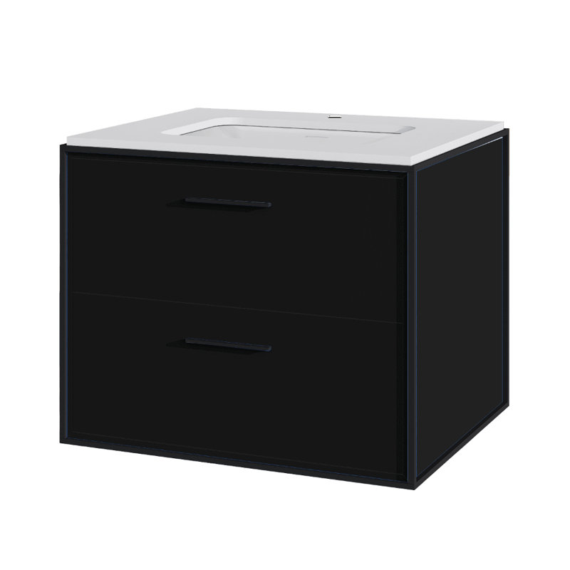Linea 24'' W Single Vanity, Matte Black, Single-Hole, Matte Black