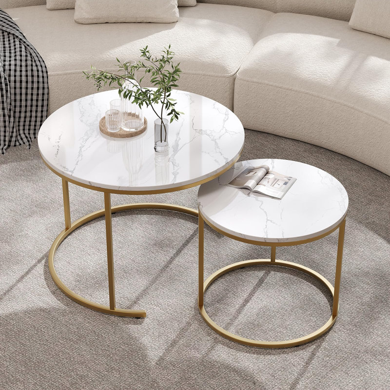 Ensemble de 2 petites tables rondes Modern Modern