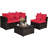 5 - Person Modular Patio Conversation Set with Cushions-643654066