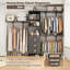 Organisateur de placard, système de placard avec 3 tringles de suspension, 3 tiroirs et tablettes ouvertes (gris)-1119658547