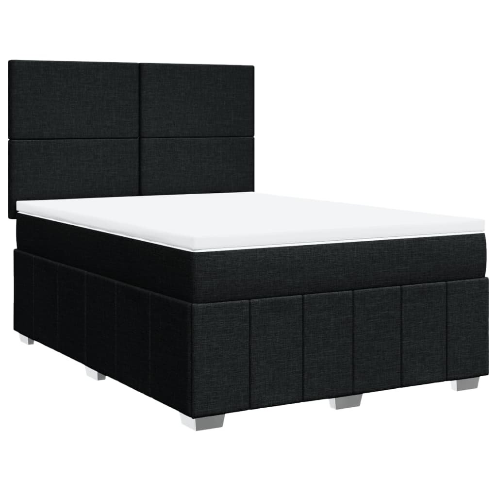 Vidaxl Boxspringbett mit Matratze Schwarz 200x200 cm Samt