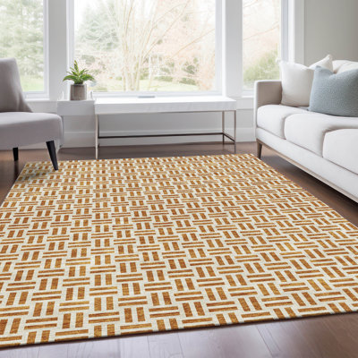 Premium Machine Washable Prisco Copper Rug