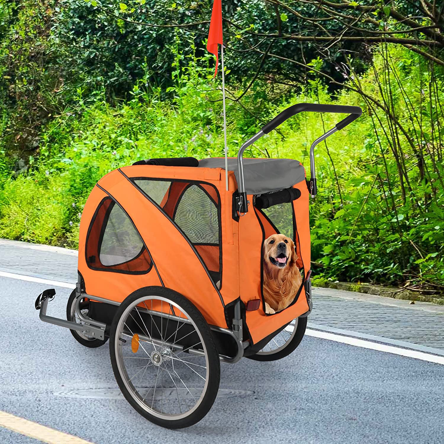 REDCAMP Folding DogBicycle Stroller Cargo Dog Carrier for Small&Medium