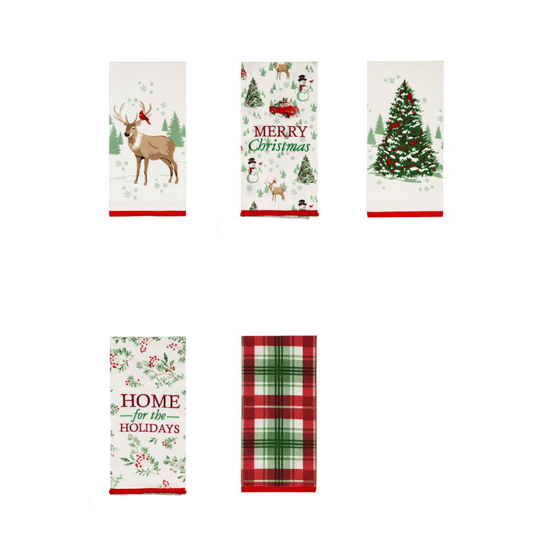 Ensemble de 12 serviettes à thé Christmas Heritage