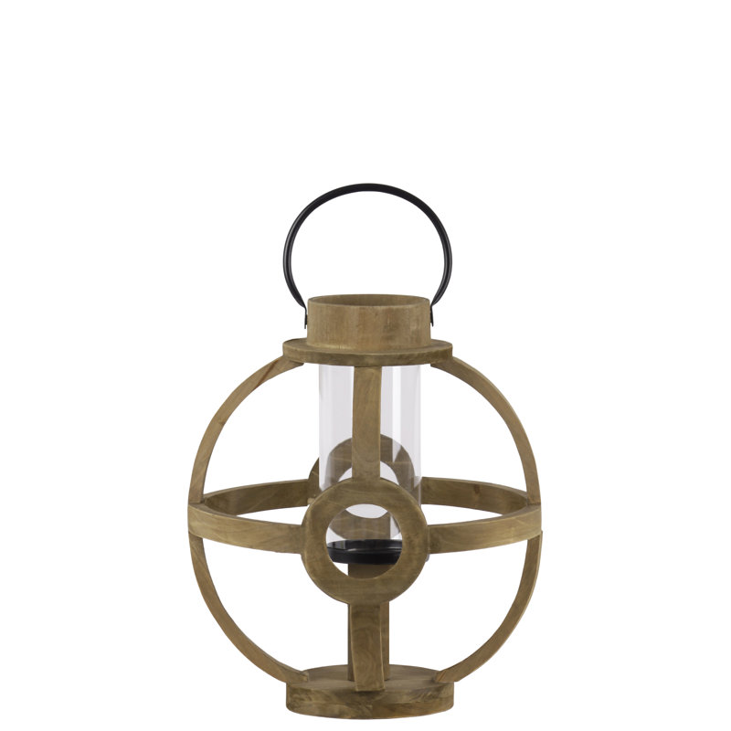 14.25'' H Wood Tabletop Lantern