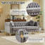 Canapé Chesterfield en velours avec coussins ronds-1052513653