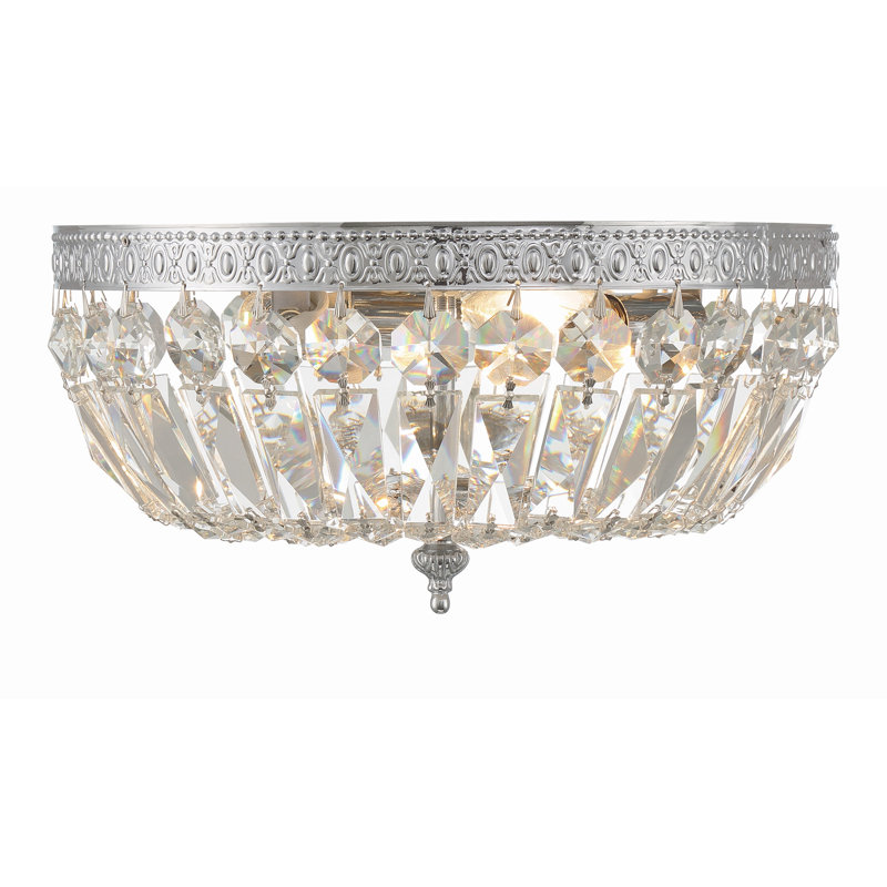 Plafonnier encastré 12 po Wehr, Chrome / bois majestueux poli