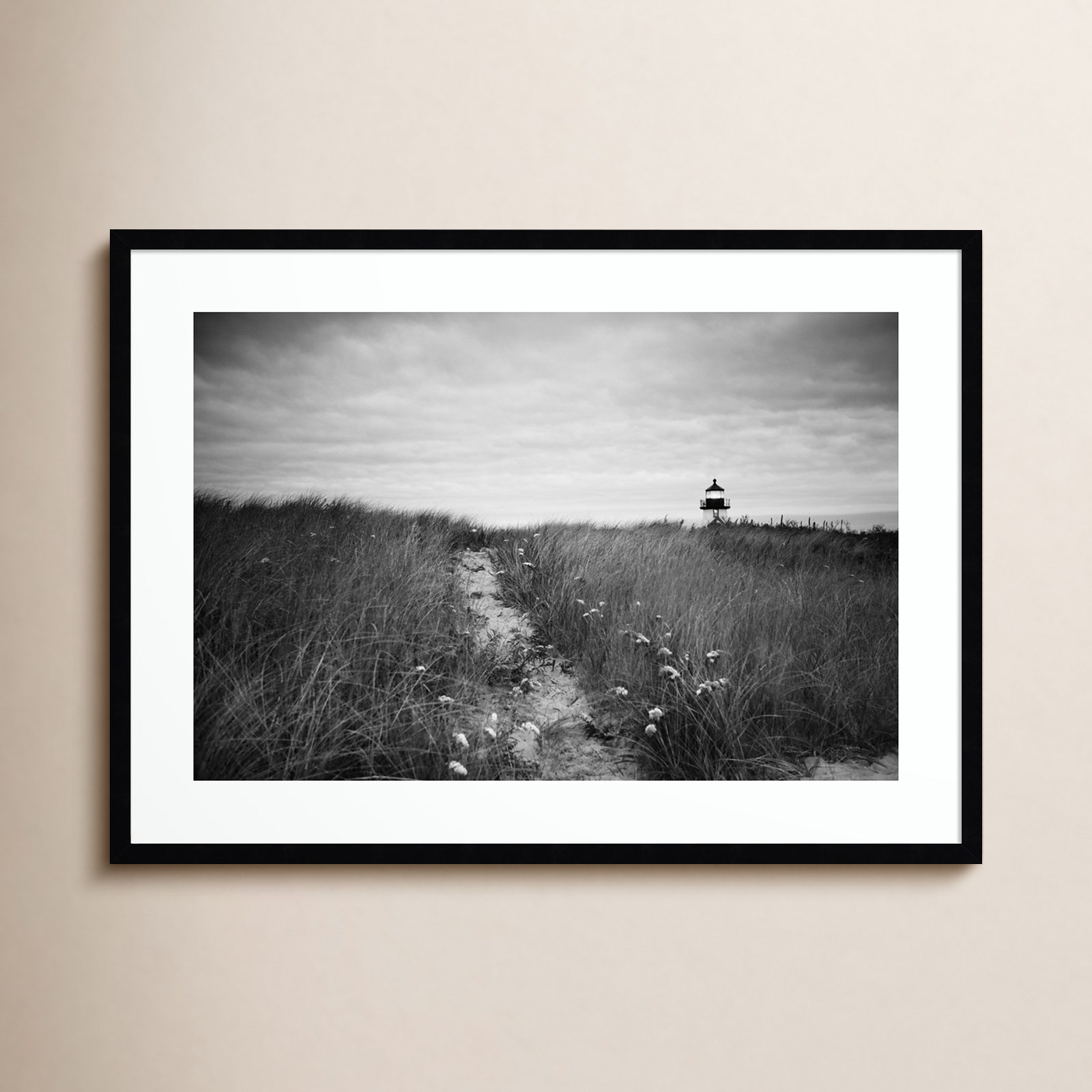 Nantucket Lighthouse Photo Print, Black, 24" H x 33" W