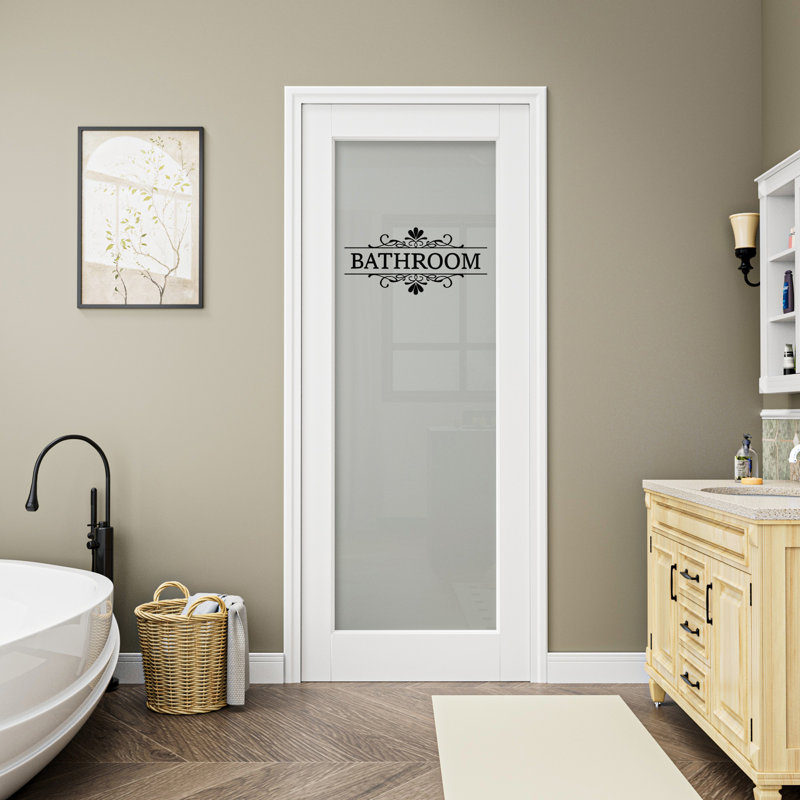 Porte d'intérieur pour porte de salle de bain en verre givré 1-Lite, 28 po x 80 po, Blanc 017