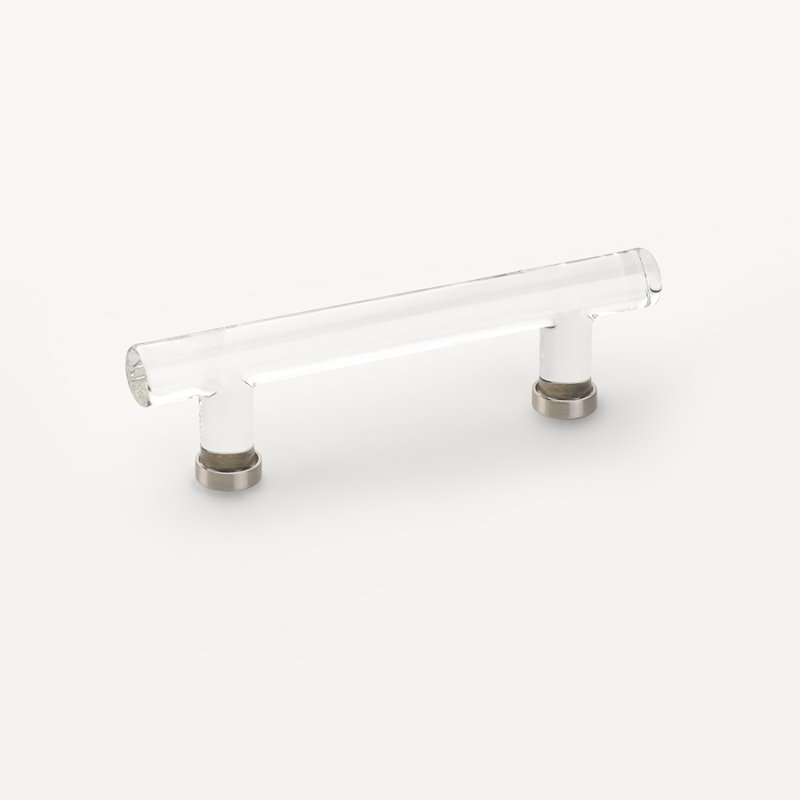 Modern Glass Bar Bar / Handle Pull, Satin Nickel