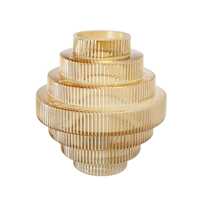 Giovo Glass Table Vase, Amber