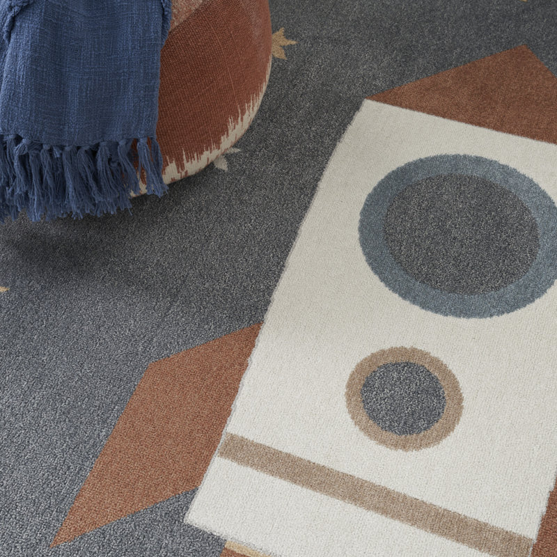 Tapis bleu ciel lavable à la machine Astra, Rectangle 9 pi x 12 pi