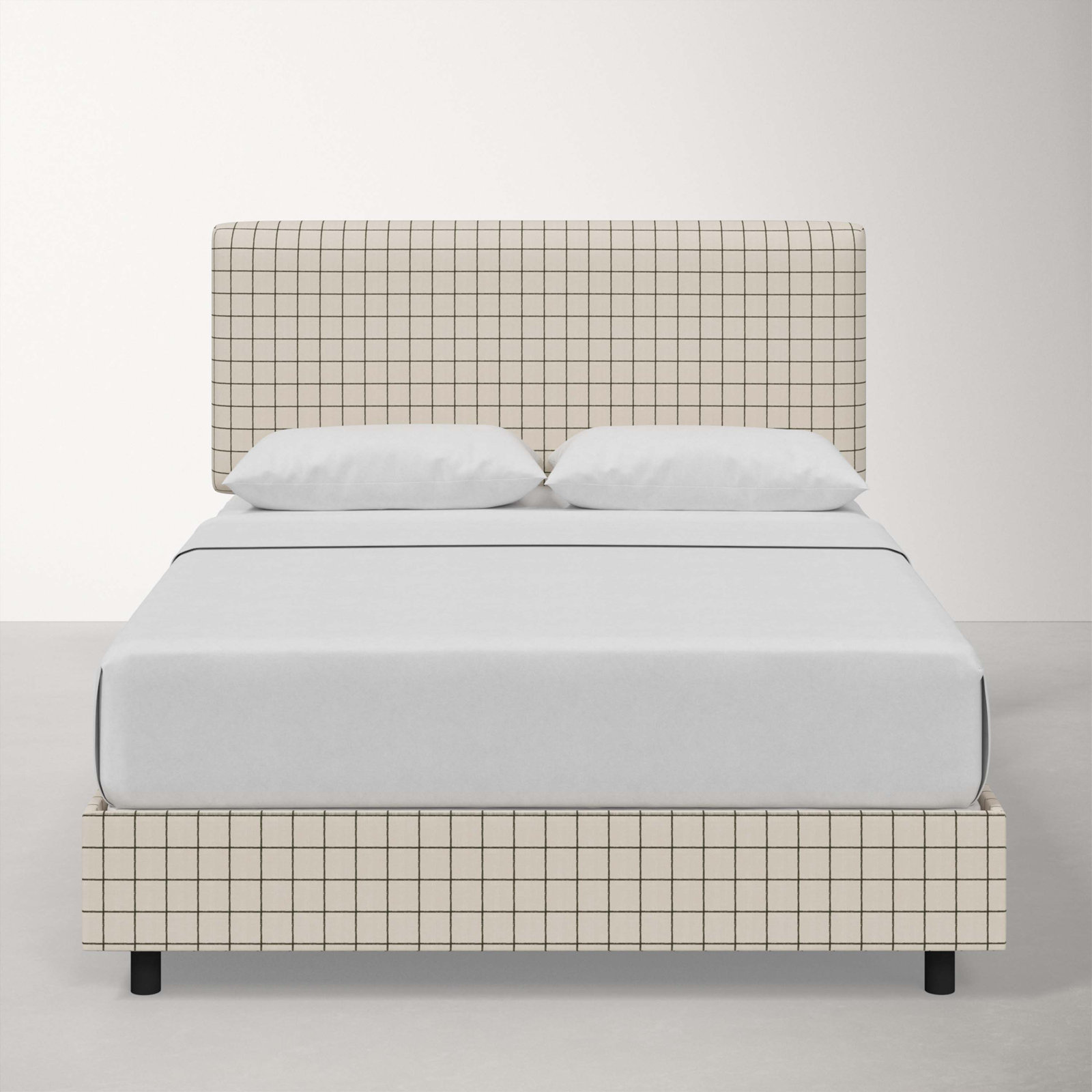 Eisley Upholstered Bed, King, Line Tattersall Green