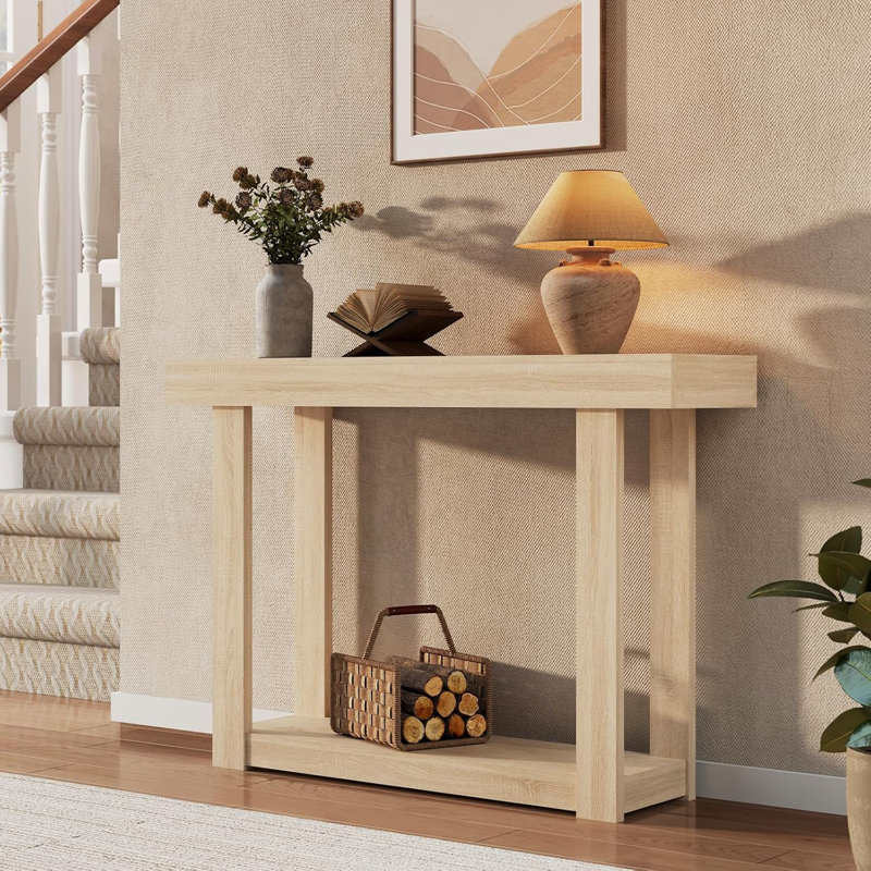 46.26" with Storage, Narrow Sofa Table with Open Shelf, Long Behind Couch Table for Entryway Hallway, Accent Table for Living Room, Bedroom