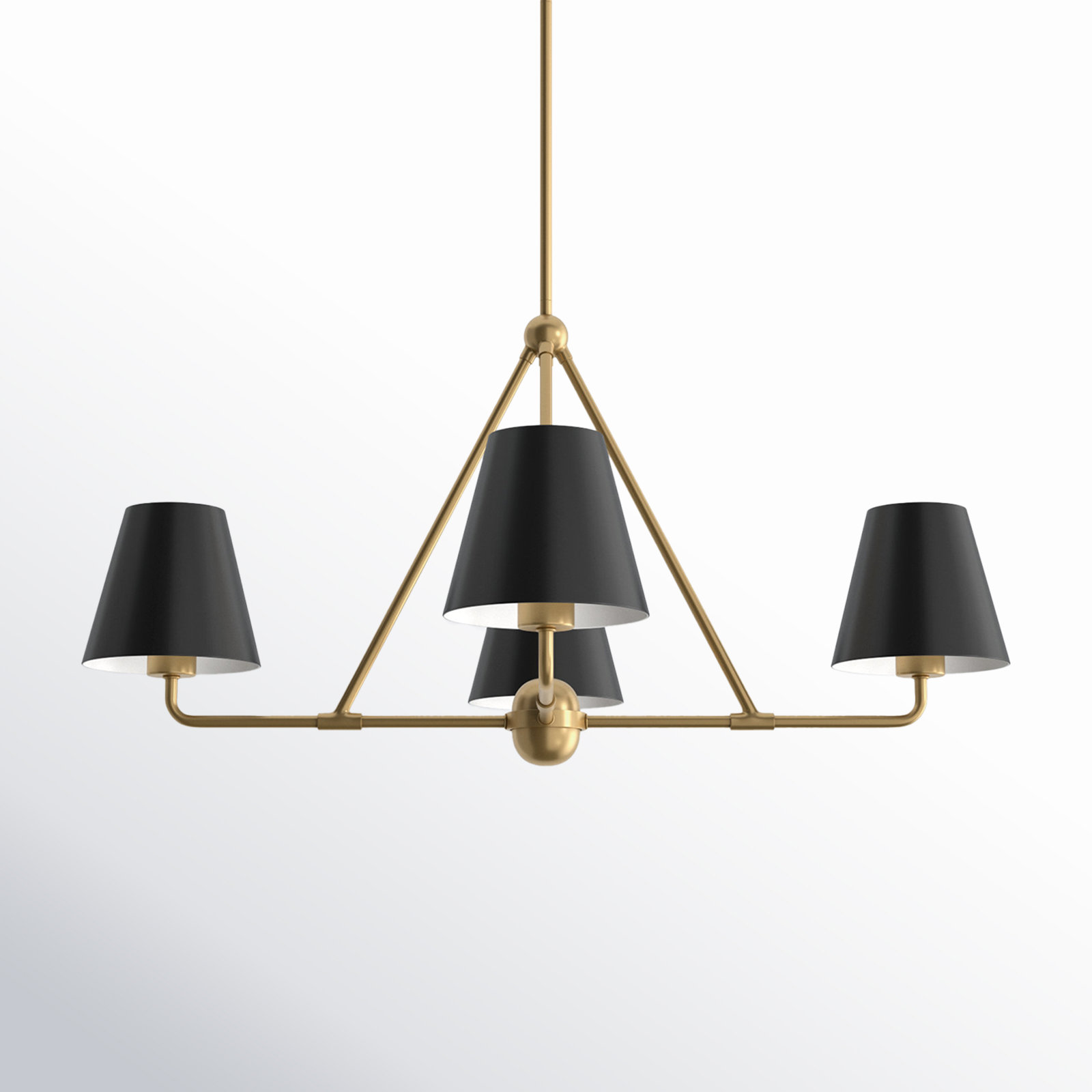 Kinston 4-Light Chandelier, Gold, Black