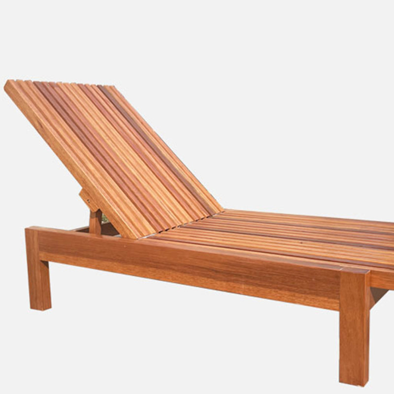 Satavia Outdoor Wood Chaise Lounge