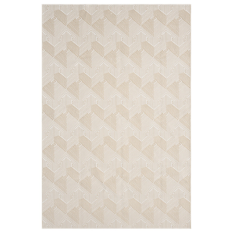 Tapis à motif géométrique crème Abden Rugs Ardencroft REG530A, Rectangle 6 pi x 9 pi