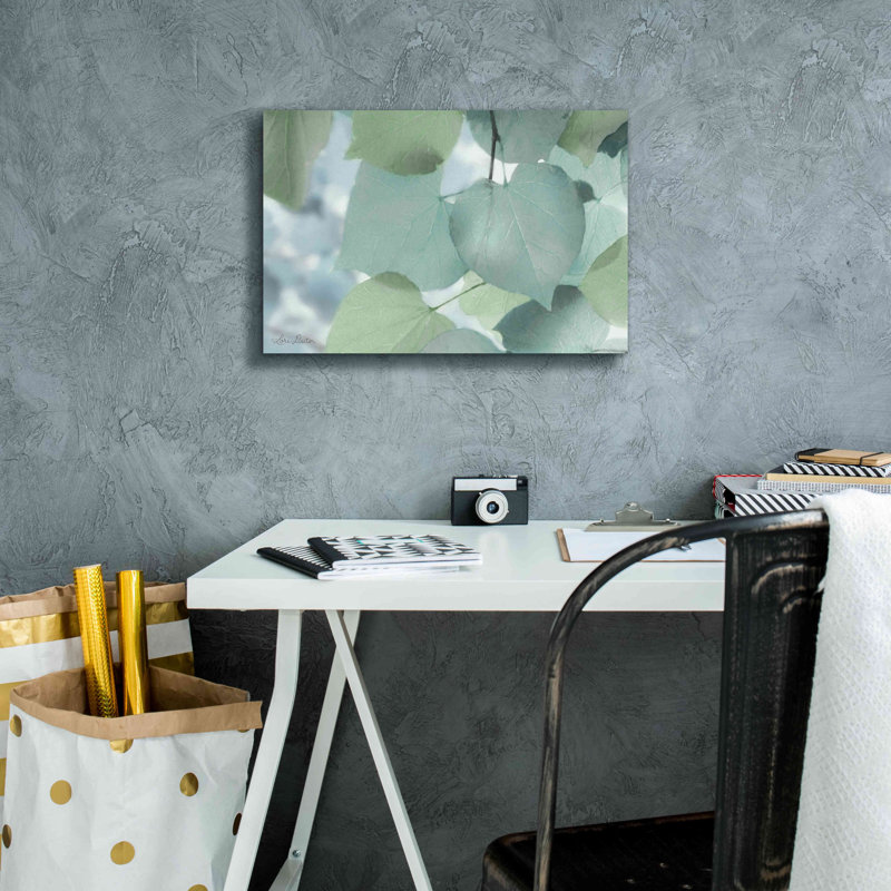 «Aqua Leaves» par Lori Deiter, H 12 po x l 18 po x P 0,75 po