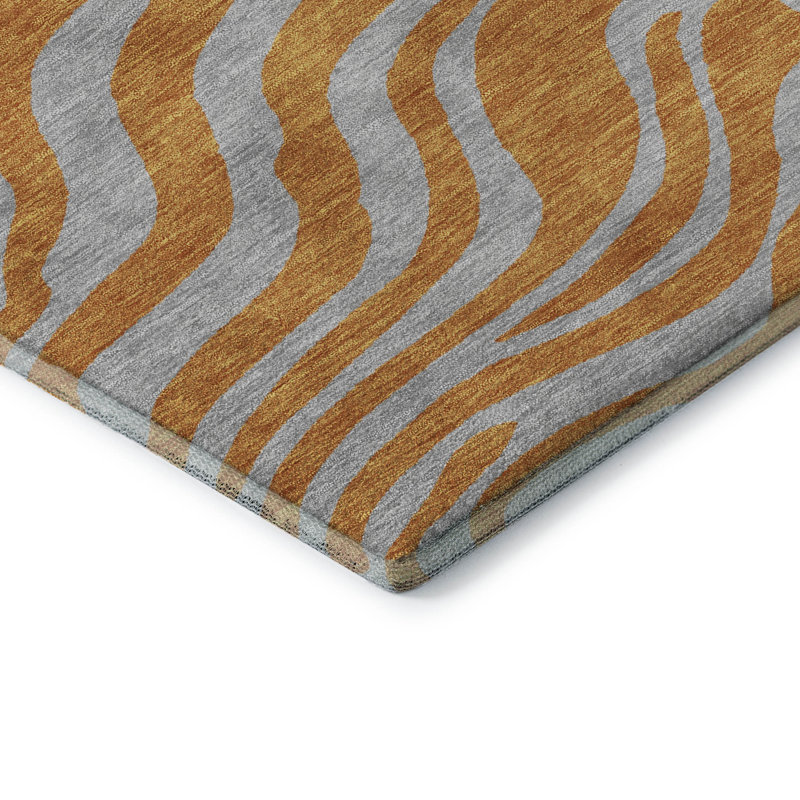 Premium Machine Washable Corum AMF1043 Animal Print Rug, Runner 2'3" x 7'6"