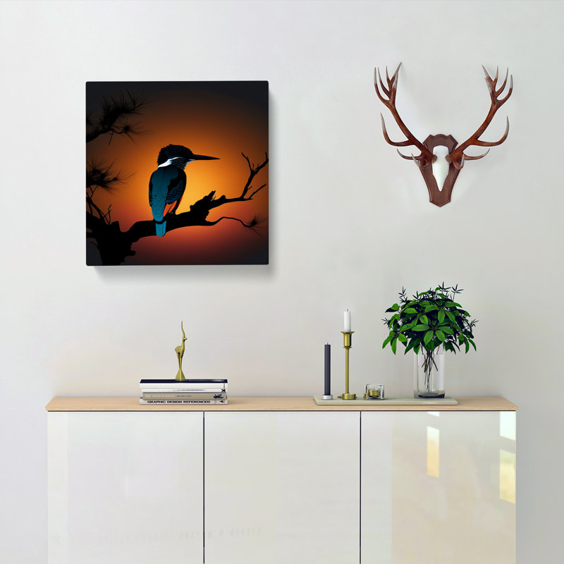 Kingfisher Silhouette - Wrapped Canvas
