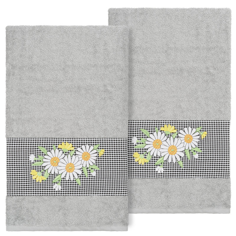Serviette de bain 100% coton DAISY, Gris clair