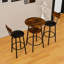 Ensemble de tabourets de bar 3 pièces avec table ronde, tabouret à sièges rembourrés et tablette de rangement-1207537604-1207537600